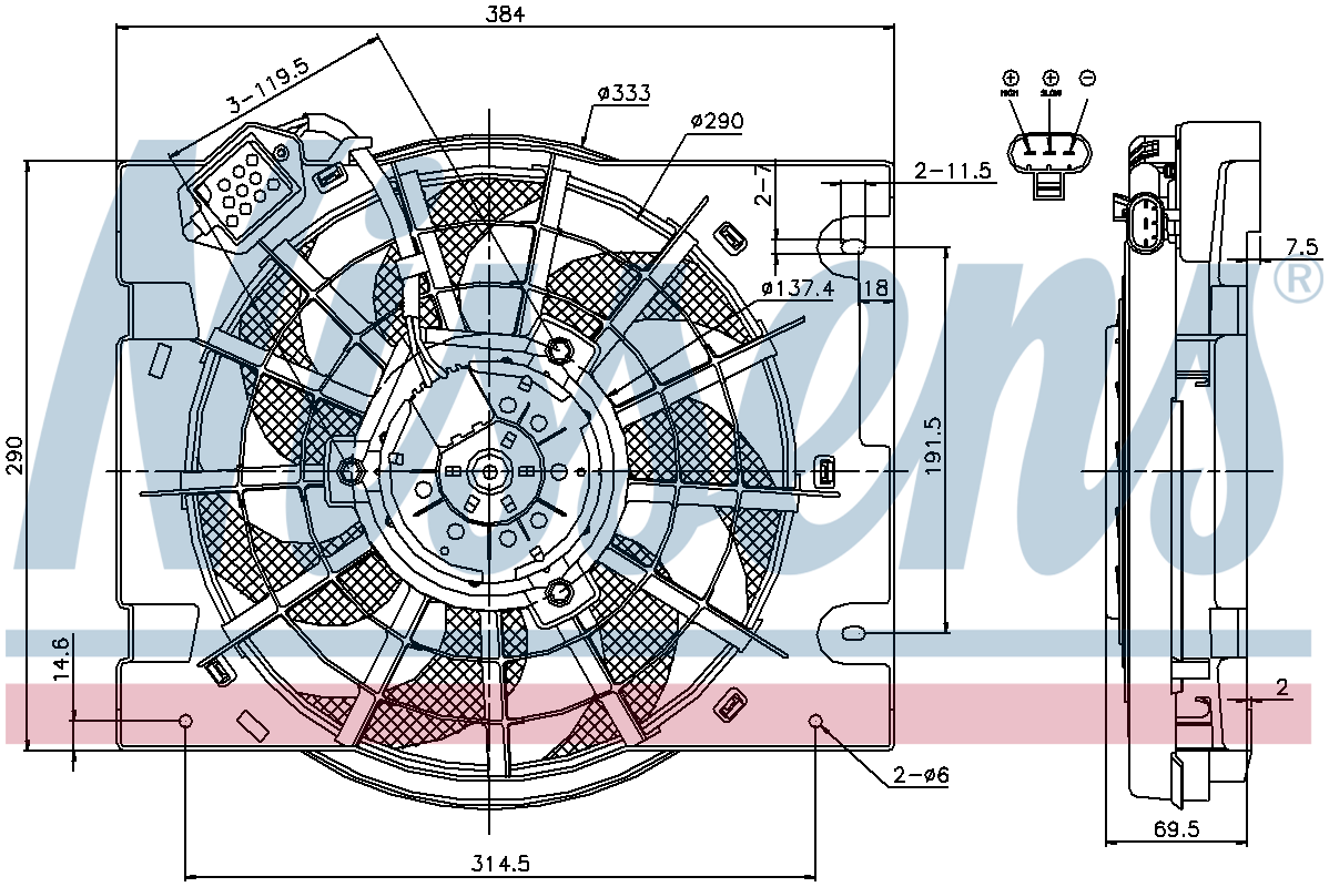 NISSENS Aircon Cooling Fan 85186