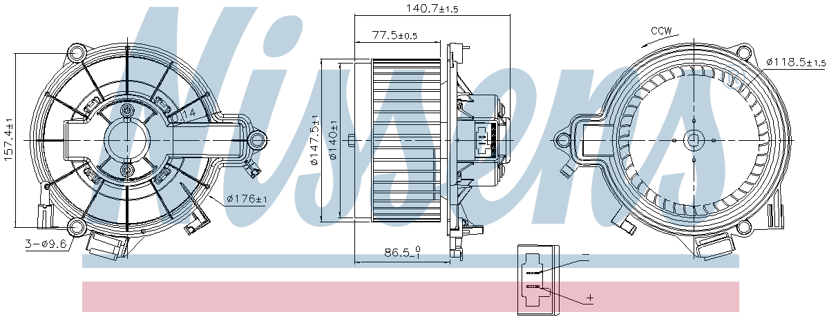 Nissens Cabin Fan Blower Motor 87616