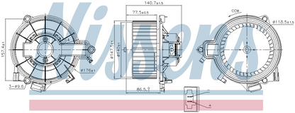 Nissens Cabin Fan Blower Motor 87616
