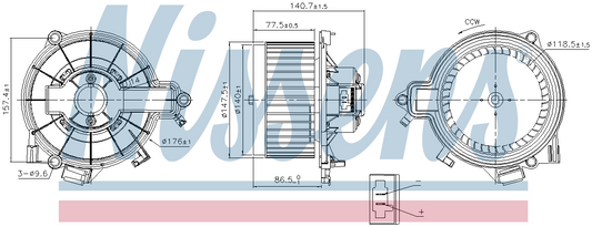 Nissens Cabin Fan Blower Motor 87616