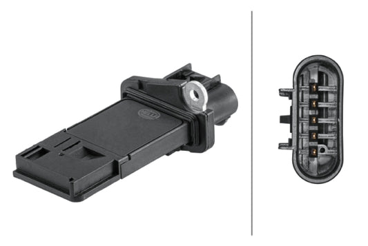 HELLA Mass Air Flow Sensor - 5-pin connector - Bolted 8ET358095-611