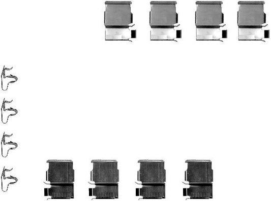 HELLA Accessory Kit, disc brake pad - K0049 - for e.g. LEXUS / MITSUBISHI / TOYOTA 8DZ355202-371