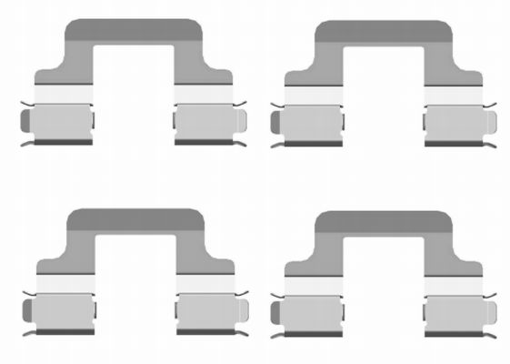 HELLA Accessory Kit, disc brake pad - K0299 - for e.g. AUDI / SEAT / SKODA / VOLKSWAGE 8DZ355204-101