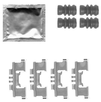 HELLA Accessory Kit, disc brake pad - K0375 - for e.g. FIAT / MARUTI / NISSAN / SUZUKI 8DZ355204-791