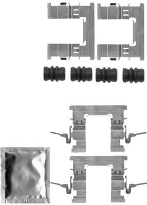 HELLA Accessory Kit, disc brake pad - K0390 - for e.g. NISSAN 8DZ355205-211
