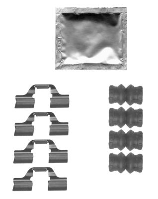 HELLA Accessory Kit, disc brake pad - K0473 - for e.g. RENAULT / TOYOTA 8DZ355205-361