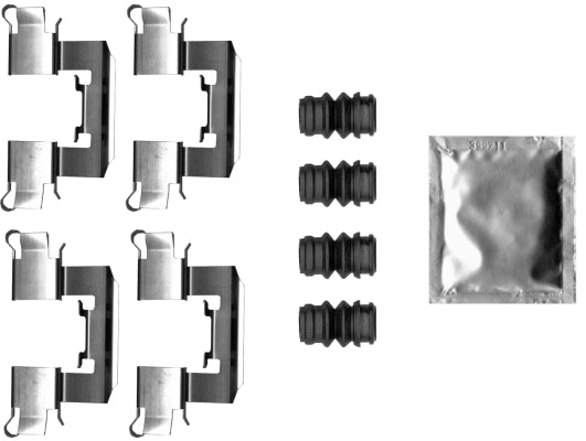 HELLA Accessory Kit, disc brake pad - K0720 8DZ355206-411