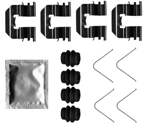 HELLA Accessory Kit, disc brake pad - K0730 8DZ355206-961