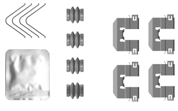 HELLA Accessory Kit, disc brake pad - K0760 8DZ355206-841