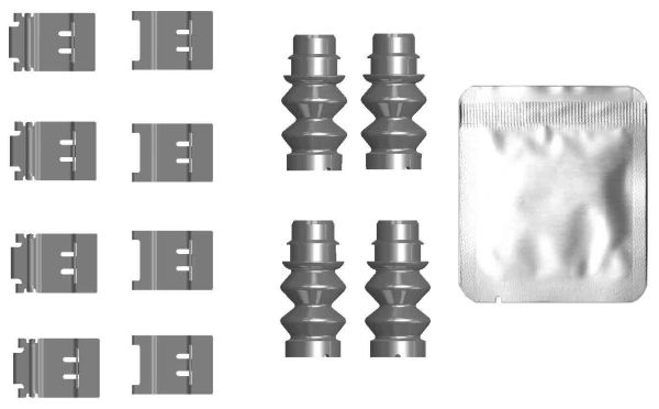 HELLA Accessory Kit, disc brake pad - K0805 8DZ355206-741