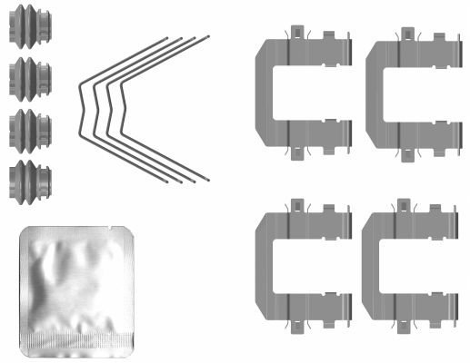 HELLA Accessory Kit, disc brake pad 8DZ355207-001