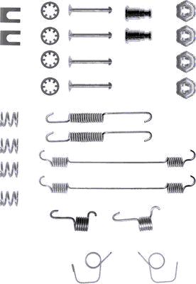 HELLA Accessory Kit, brake shoes - X0023 - for e.g. CITROEN / DALLAS / PEUGEOT / RENAU 8DZ355200-021