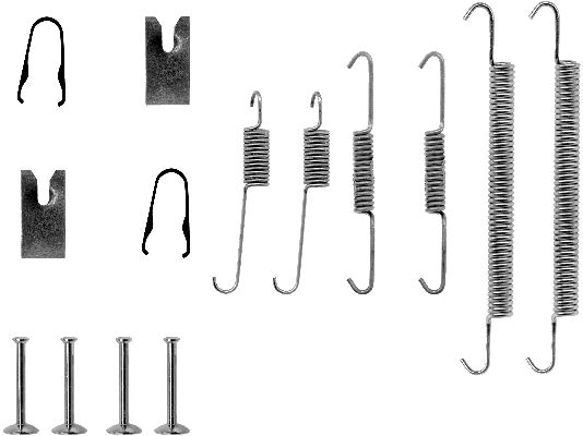 HELLA Accessory Kit, brake shoes - X0100 - for e.g. TOYOTA 8DZ355200-471