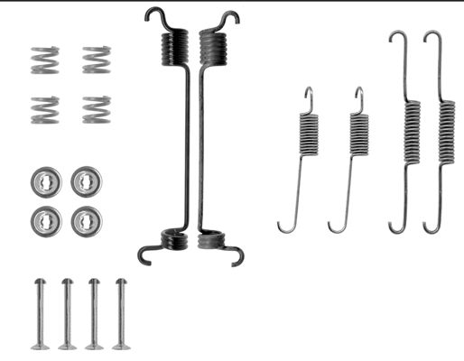 HELLA Accessory Kit, brake shoes - X0084 - for e.g. NISSAN 8DZ355200-351