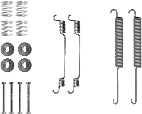 HELLA Accessory Kit, brake shoes - X0119 - for e.g. FORD / NISSAN 8DZ355200-641