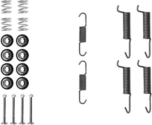 HELLA Accessory Kit, parking brake shoes - X0171 - for e.g. MITSUBISHI 8DZ355201-831