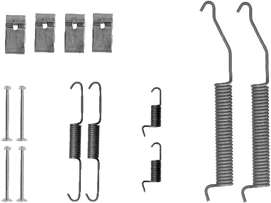 HELLA Accessory Kit, brake shoes - X0197 - for e.g. FORD / MAZDA 8DZ355200-951