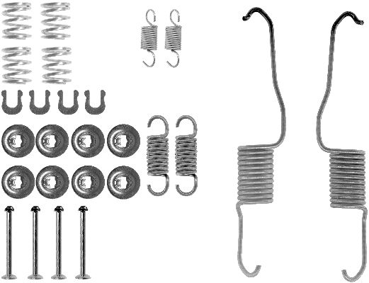 HELLA Accessory Kit, brake shoes - X0056 - for e.g. DAIHATSU / PERODUA / TOYOTA 8DZ355200-161