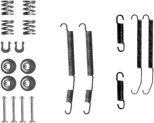 HELLA Accessory Kit, brake shoes - X0224 - for e.g. MITSUBISHI / SUBARU 8DZ355201-071