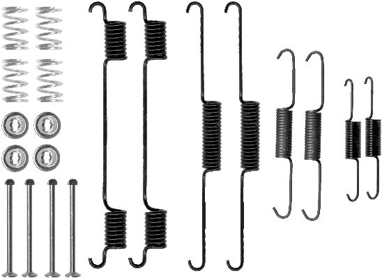 HELLA Accessory Kit, brake shoes - X0121 - for e.g. HYUNDAI / KIA 8DZ355200-661