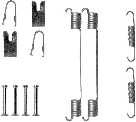 HELLA Accessory Kit, brake shoes - X0144 - for e.g. AUDI / CADILLAC / CHEVROLET / FIAT 8DZ355200-871