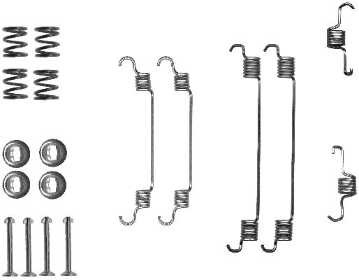 HELLA Accessory Kit, brake shoes - X0124 - for e.g. CITROEN / OPEL / PEUGEOT / SUBARU 8DZ355200-681