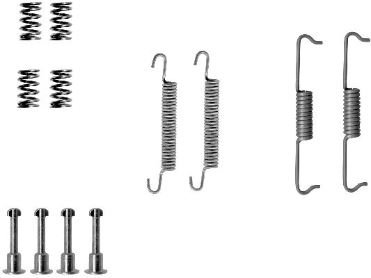 HELLA Accessory Kit, parking brake shoes - X0175 - for e.g. ALPINA / AUDI / BMW / LAND 8DZ355201-871