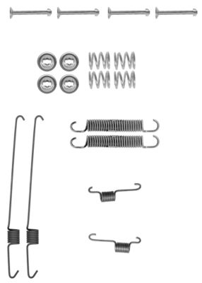 HELLA Accessory Kit, brake shoes - X0001 - for e.g. DAIHATSU / PERODUA 8DZ355200-001