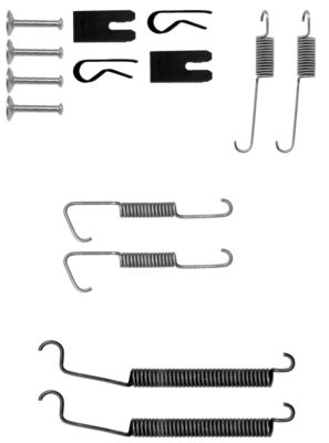 HELLA Accessory Kit, brake shoes - X0118 - for e.g. CITROEN / PEUGEOT 8DZ355200-631