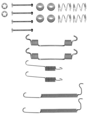 HELLA Accessory Kit, brake shoes - X0137 - for e.g. CHEVROLET / DAEWOO / FSO / HOLDEN  8DZ355200-811
