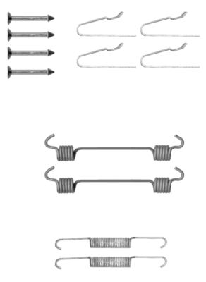HELLA Accessory Kit, parking brake shoes - X0169 - for e.g. MERCEDES-BENZ 8DZ355201-811
