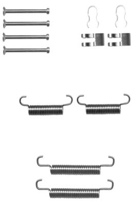 HELLA Accessory Kit, parking brake shoes - X0174 - for e.g. IVECO / RENAULT TRUCKS 8DZ355201-861