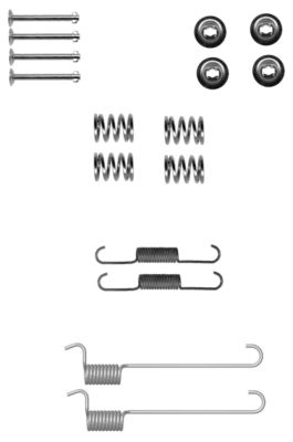 HELLA Accessory Kit, parking brake shoes - X0176 - for e.g. NISSAN 8DZ355201-881