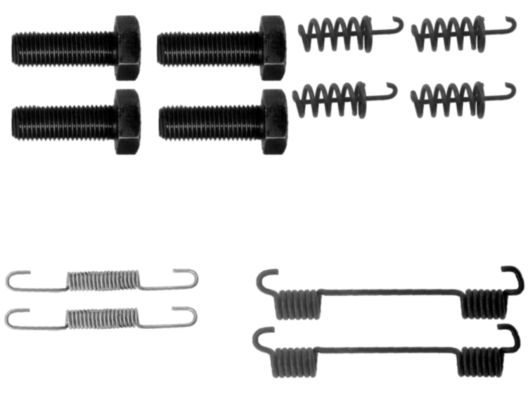 HELLA Accessory Kit, parking brake shoes - X0179 - for e.g. MERCEDES-BENZ 8DZ355201-911