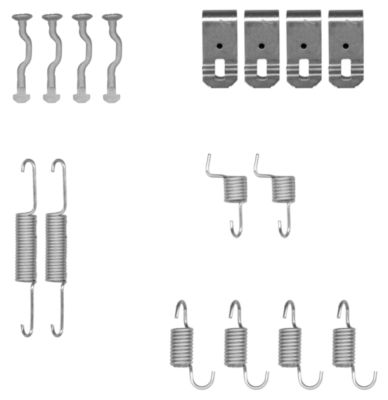 HELLA Accessory Kit, parking brake shoes - X0185 - for e.g. ACURA / HONDA 8DZ355201-971