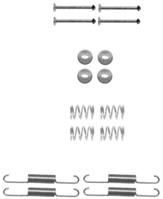 HELLA Accessory Kit, parking brake shoes - X0187 - for e.g. HYUNDAI / KIA 8DZ355201-991