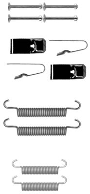 HELLA Accessory Kit, parking brake shoes - X0189 - for e.g. CHRYSLER 8DZ355202-011
