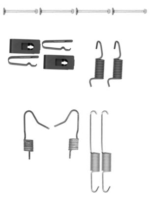 HELLA Accessory Kit, parking brake shoes - X0194 - for e.g. NISSAN / RENAULT / TOYOTA 8DZ355202-061