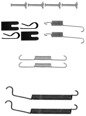 HELLA Accessory Kit, brake shoes - X0149 - for e.g. MITSUBISHI / SMART 8DZ355200-911