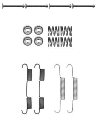 HELLA Accessory Kit, parking brake shoes - X0207 - for e.g. NISSAN MURANO II (Z51) 3.5 8DZ355202-071