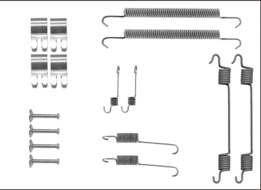 HELLA Accessory Kit, brake shoes - X0237 - for e.g. LAND ROVER 8DZ355205-841
