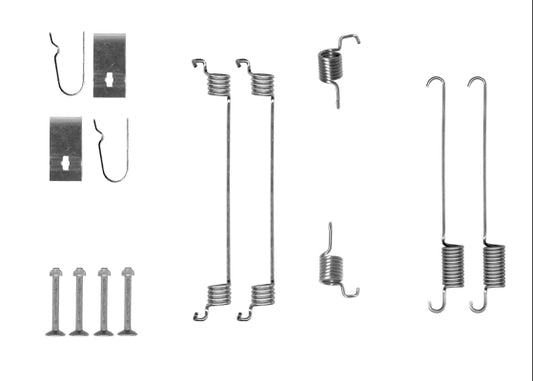 HELLA Accessory Kit, brake shoes - X0258 - for e.g. FORD / MARUTI / NISSAN / SUZUKI 8DZ355205-811