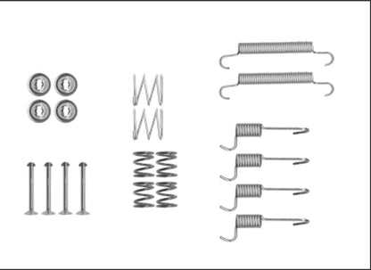 HELLA Accessory Kit, parking brake shoes - X0276 - for e.g. DODGE / HYUNDAI / KIA 8DZ355205-931