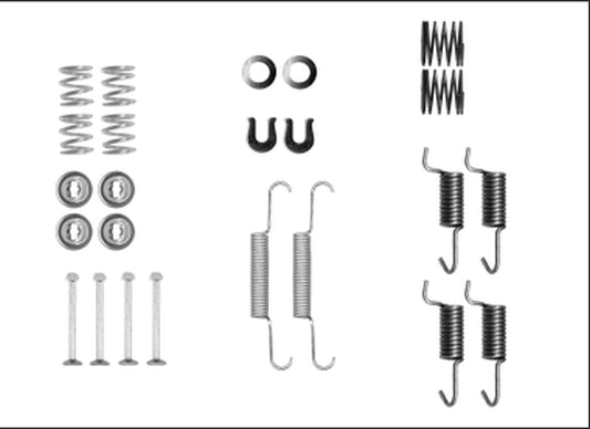 HELLA Accessory Kit, parking brake shoes - X0277 - for e.g. CHRYSLER / CITROEN / DODGE 8DZ355205-941