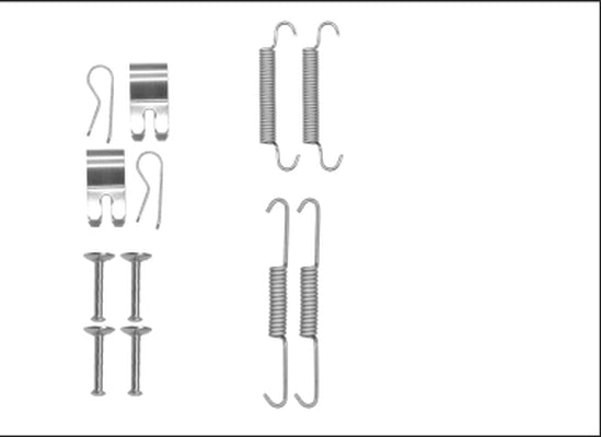 HELLA Accessory Kit, parking brake shoes - X0279 - for e.g. LAND ROVER 8DZ355205-961