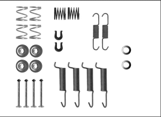 HELLA Accessory Kit, parking brake shoes - X0280 - for e.g. HOLDEN / ISUZU / OPEL / VA 8DZ355205-971