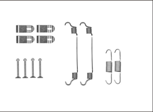 HELLA Accessory Kit, parking brake shoes - X0281 - for e.g. HYUNDAI 8DZ355205-981