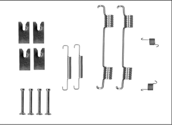 HELLA Accessory Kit, parking brake shoes - X0283 - for e.g. LAND ROVER 8DZ355206-121