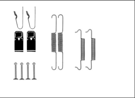 HELLA Accessory Kit, parking brake shoes - X0284 - for e.g. JEEP 8DZ355206-131