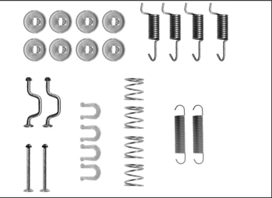 HELLA Accessory Kit, parking brake shoes - X0287 - for e.g. DAIHATSU / LEXUS / TOYOTA 8DZ355206-151